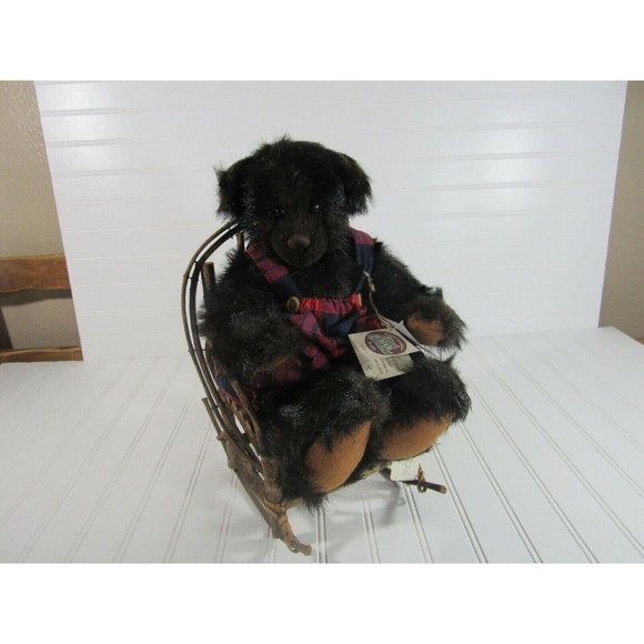 New Ganz Webb Jointed Bear Rustic Handmade Willow Rocking Chair Christy … - Picture 11 of 12